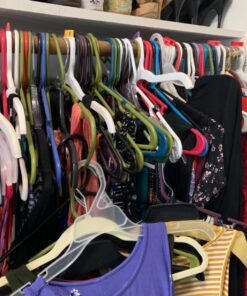 TECHZOO 50 Pack New Premium Quality Velvet Hangers Ultra Thin Non Slip Adult Felt Space Saving Hangers for Closet Heavy Duty Coat Pants Jackets Dress Hangers 360° Swivel Hook Hold Upto 10 lbs Ivory 35 71dyOc2abiL