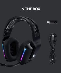 Logitech G733 Lightspeed Wireless Gaming Headset with Suspension Headband, Lightsync RGB, Blue VO!CE mic technology and PRO-G audio drivers - Black 25 71dyW DmOL