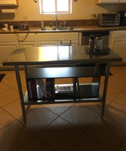 GRIDMANN Stainless Steel Work Table 48 x 24 Inches, NSF Commercial Kitchen Prep Table with Under Shelf for Restaurant and Home 48 in Long x 24 in Deep 39 71dyewC9vFL