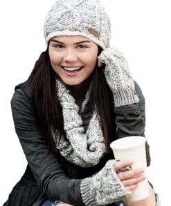 Screamer Women's Robin Beanie One Size White/Charcoal 3 71dzJE9fd3L