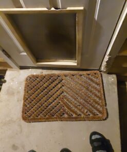 Rubber-Cal 10-100-514 Herringbone Outdoor Scraper Door Mat, 18 by 30-Inch, Brown 24 71dzecBawUL