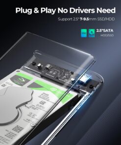 ORICO 2.5'' Hard Drive Enclosure Type-C USB 3.1 Gen2 to SATA 6Gbps Computer External HDD Enclosure for 7 9.5mm HDD SSD Support UASP Compatible WD Seagate Toshiba Samsung Hitachi PS5-2139C3-G2 USB3.1 Gen2 26 71e CM21d5L