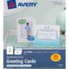 Avery Printable Greeting Cards, Quarter-Fold, 4.25" x 5.5", Matte White, 20 Blank Cards with Envelopes (3266) 14 71e ao1XMyL