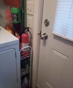 Household Essentials 05121 Slim Line 3-Tier Metal Storage Cart | Laundry Room Rolling Organizer | White 7" White - Basic 33 71e cDvct2L