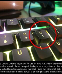 Razer Ornata Chroma Gaming Keyboard: Hybrid Mechanical Key Switches - Customizable Chroma RGB Lighting - Individually Backlit Keys - Detachable Plush Wrist Rest - Programmable Macro Functionality 30 71e g1lNg5L