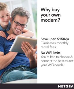 NETGEAR Cable Modem CM500 - Compatible with all Cable Providers incl. Xfinity, Spectrum, Cox | For Cable Plans up to 400Mbps | DOCSIS 3.0 | Ethernet | single band 400 Mbps Max Download 22 71e lkJk9L