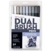 Tombow 56171 Dual Brush Pen Art Markers, Grayscale, 10-Pack. Blendable, Brush and Fine Tip Markers 23 71e rhy7OOL