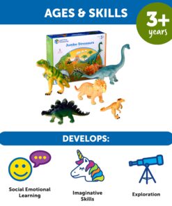 Learning Resources Jumbo Dinosaurs - Toddler Learning Toys, Dinosaurs Toys for Kids Ages 3+, Dinosaur Games Standard Packaging 35 71e0DOmNY3L