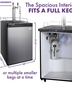 Kegco K309SS-124" Wide Homebrew Single Tap Stainless Steel Digital Kegerator 24 71e0FFvxKL
