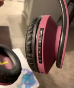 PowerLocus Bluetooth Over-Ear Headphones, Wireless Stereo Foldable Headphones Wireless and Wired Headsets with Built-in Mic, Micro SD/TF, FM for iPhone/Samsung/iPad/PC (Purple) Purple 74 71e10cjD58L