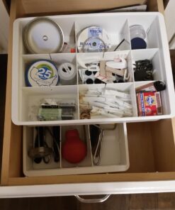 Uncluttered Designs Adjustable Drawer Dividers — Customizable Organization for Utility & Junk Drawers — Storage Solution for Kitchen and Office (White, 3 Pack) White 3pack 32 71e18PFtpfL