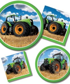 Alternative view of Creative Converting Tractor Time Round Paper Plates (8 Count), 8.75" Multicolor