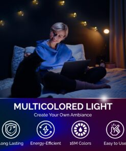 Flux WiFi Smart LED Light Bulb - Compatible with Alexa, Google Home Assistant & IFTTT - Smartphone Controlled Multicolored Color Changing Lights - Sunrise Wake Up Light & Dimmable Night Light 27 71e2 4gCT1L