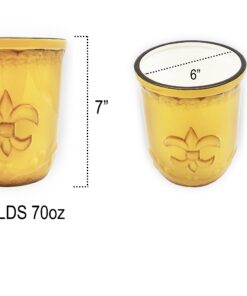 Alternative view of ACK Utensil Holder, Utensil Crock, Modern Kitchen Decor, Kitchen Storage (Fleur De Lis Yellow) Fleur De Lis Yellow