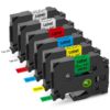 PT-D220 PTH100 PTD210 PTD600 Compatible Brother Label Maker Tape 12mm 0.47 Inch Laminated Replacement for Brother P-Touch TZe Tape TZe-231 TZe-131 TZe-431 TZe-531 TZe-631 TZe-731, 6-Pack Black Print on Clear/White/Red/Blue/Yellow/Green Tape 2 71e2GlIgszL
