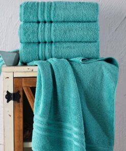 Alternative view of Hawmam Linen Teal Turquoise Bath Towels 4-Pack - 27x54 Soft and Absorbent, Premium Quality Perfect for Daily Use 100% Cotton Towel 600 GSM 27 in X 54 in Towel Green Water