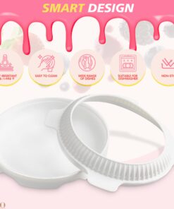 HYQO 3D Silicone Cake Molds for Baking - Silicone Baking Mold Round Cake Pans Brownie Pan with Lid Cake Mold - Mini Cheesecake Molds Non Stick Baking Pan Set Cake Mousse Circle Chocolate Molds Round 3D Silicone Cake Mold 12 71e2RmzC4oL