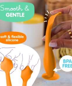 Bumco Baby Diaper Rash Cream Applicator - Baby Bum Brush Diaper Cream Spatula for Butt Paste Diaper Cream - Newborn Baby Essentials, Perfect for Baby Registry, Baby Shower Gifts - Orange 24 71e3sNuonaL