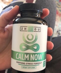 Zhou Calm Now Soothing Support with B Vitamins, Ashwagandha, Magnesium & Zinc, Relax, Focus & Positive Mind, Supports Serotonin Increase, Non-GMO, Vegan, Gluten-Free, 30 Servings - 60 VegCaps 24 71e50GAAB7L 1