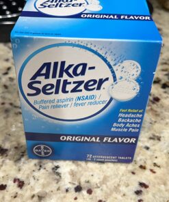 Alka-Seltzer Effervescent Tablets Original Flavor, Fast Multi-Symptom Relief from Headache and Body Ache, Dissolvable Effervescent Fizzy Tablets, 72 Ct (Package May Vary) 23 71e5VrWJNL