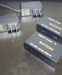 ATXOM HDMI Over Ethernet Extender, Over Cat 5e/6/7 LAN Cable, Up to 200Ft, Full HD 1080P @ 60HZ, EDID Copy, Dolby Digital/DTS Compatible, High Resolution Signal, POC Transmitter and Receiver 43 71e5zk7I3gL