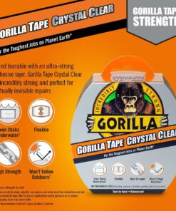 Gorilla Crystal Clear Repair Duct Tape, 1.88” x 9 yd, Clear, (Pack of 2) 21 71e6IVGenpL