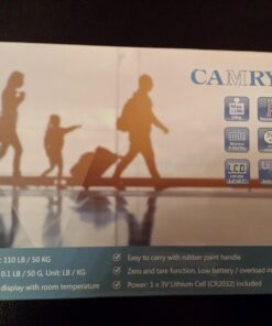 Camry Digital Luggage Scale, Portable Handheld Baggage Scale for Travel, Suitcase Scale with Hook,110 Pounds, Battery Included Red with Overweight Alert 48 71e76CmE21L