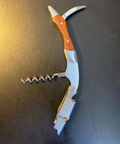 Barvivo Natural Rosewood Wine Opener with Foil Cutter Knife & Cap Remover, Double Hinged Manual Wine Key for Bartenders, Servers, Waiters, Stainless Steel Wine Bottle Opener Corkscrew 42 71e77BspjL