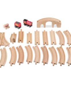 Melissa & Doug Classic Wooden Figure Eight Train Set (22 pcs) 26 71e8hYSN2KL 1
