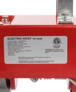 Alternative view of Partsam 2200 lbs Lift Electric Hoist Crane Remote Control Power System, Zinc-Plated Steel Wire Overhead Crane Garage Ceiling Pulley Winch w/Premium Straps (w/Emergency Stop Switch)