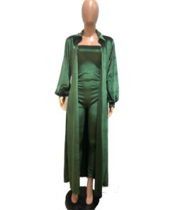 Remelon Womens Sexy Velvet 2 Piece Outfits Long Sleeve Cardigan Tube Off Shoulder Bodycon Party Jumpsuits Set Clubwear Small Green 8 71e8wtwnknL