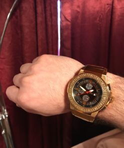 JBW Men's JB-6101-J"Saxon" 18K Gold-Plated Stainless Steel Diamond Watch 17 71e9DpH70fL