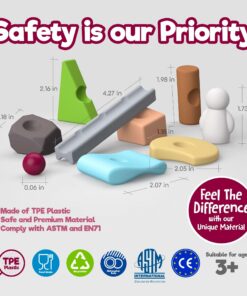 Taksa Toys Educational Building Blocks for Kids Ages 3 4 5 6 7+ Years Old, Reggio Emilia Stem Toys, Montessori Toys for Girls, Boys Unique Preschool Learning & Stacking Resources, Gift Pack 72 Pcs 12 71e9MUVZmL