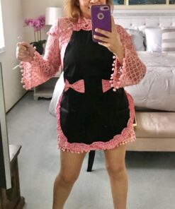 Hyzrz Women's Apron with Pockets, Black and Red Multicolor 31 71eAhtNbgoL