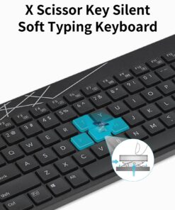 Rapoo K800 2.4G Wireless Keyboard Small Silent Compact Low-Profile Plug and Go for Computer/Desktop/PC/Laptop/Notebook/Smart TV Travel Business Keyboards Black 15 71eBucWzpZL
