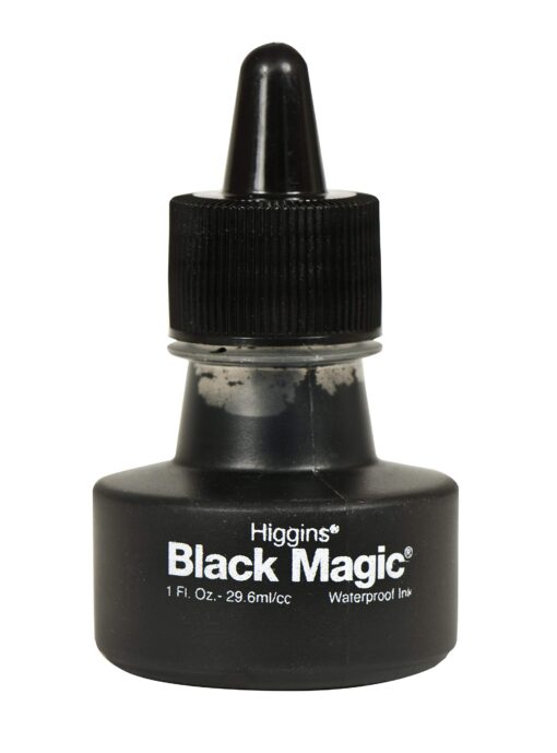 Higgins Black Magic Pigmented Drawing Ink, 1 Ounce Bottle (44011)