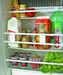 Camco 28" Double RV Refrigerator Bar, Holds Food and Drinks in Place During Travel, Prevents Messy Spills, Spring Loaded and Extends Between 16" and 28" - White (44073) 13 71eEjsDt7gL