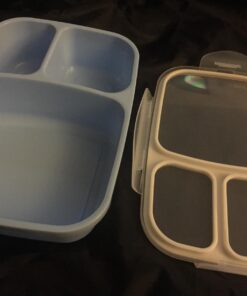 Leakproof, 3 Compartment, Bento Lunch Box, Airtight Food Storage Container (1 Pc) - Blue 65 71eEpf6g6L