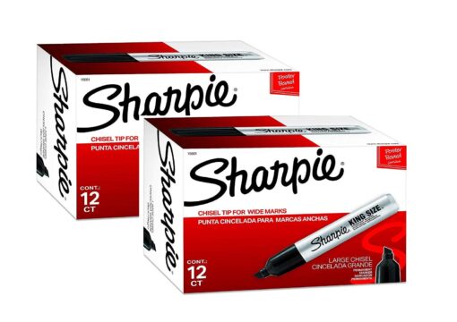 Sharpie Chisel Tip Pro Permanent Markers, King Size Black, 24-Count 2 pack