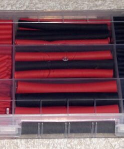 Ginsco 270Pcs 3:1 Shrink Ratio Dual Wall Adhesive Lined Heat Shrink Tubing Tube 6 Size: 3/8",1/4",3/16",1/8",3/32",1/16", 2 Color KIT Black Red 270 50 71eFAJ9pvwL