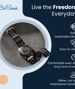 BluShark Original Premium Nylon Watch Strap - Stainless Steel Buckle with Multiple Sizes & Premium Styles, Replacement Watch Straps for Men & Women, Ballistic Military Waterproof BOND 20mm Premium Brushed Buckle 33 71eFDw3eZdL 1