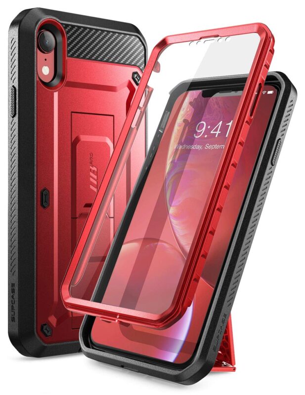 SUPCASE Unicorn Beetle Pro Series Case Designed for iPhone XR, with Built-in Screen Protector Full-Body Rugged Holster Case for iPhone XR 6.1 Inch (2018 Release) (MetallicRed) MetallicRed