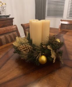 National Tree Company Pre-Lit Artificial Christmas Wreath, Green, Elegance, White Lights, Decorated with Pine Cones, Berry Clusters, Ball Ornaments, Christmas Collection, 24 Inches 24 Inch Wreath with 50 Battery-Operated Warm White LED Lights 18 71eFnXGxPuL