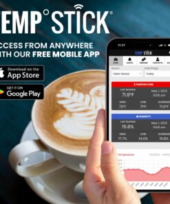 Temp Stick Remote WiFi Temperature & Humidity Sensor. No Subscription. 24/7 Monitor, Unlimited Text, App & Email Alerts. Free Apps, Made in America. Use with Alexa, IFTTT. Monitor Anywhere, Anytime. Black 24 71eG0c8KqRL
