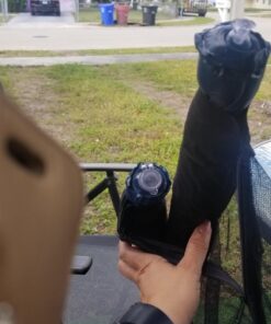 HomeRoots 9' Patio Umbrella Outdoor Table Bug Screen Mesh Black Mosquito Net Canopy Curtains Adjustable Enclosure Large Umbrella Hanging Tent 100% Polyester Light Weight Mosquito Netting 38 71eG8KgfHNL