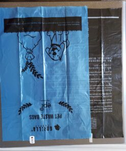 GORILLA SUPPLY Dog Poop Waste Bags with Dispenser and Leash Tie, 9" x 13", Blue, 1000 Count 43 71eGQdzTRAL