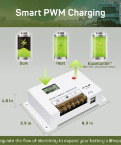 HQST 190W 12V High-Efficiency Monocrystalline Cell, RV Solar Panel Kit with 30Amp PWM Charge Controller, Adaptor Kit, Tray Cables, Mounting Z Brackets for RV, Cabins, Boats, Battery Charging 9 71eGcy0pxsL