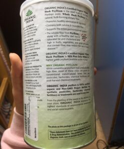 Organic India Psyllium Herbal Powder - Whole Husk Fiber, Healthy Elimination, Keto Friendly, Vegan, Gluten-Free, USDA Certified Organic, Non-GMO, Soluble & Insoluble Fiber Source - 12 Oz Canister (Pack of 1) 43 71eGmiWTTfL
