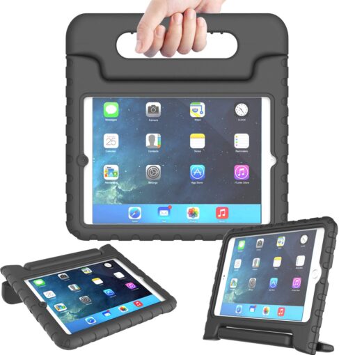 AVAWO Kids Case Compatible for iPad Mini 1 2 3 - Light Weight Shock Proof Handle Stand Kids Compatible for iPad Mini, iPad Mini 3rd Generation, iPad Mini 2 with Retina Display - Black