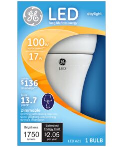 GE Lighting 34369 LED 17-watt (100-watt replacement), 1750-Lumen A21 Bulb with Medium Base, Daylight, 1-Pack 4 71eIU941bRL